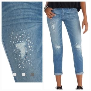 White House Black Market Girlfriend Rhinestone Jeans